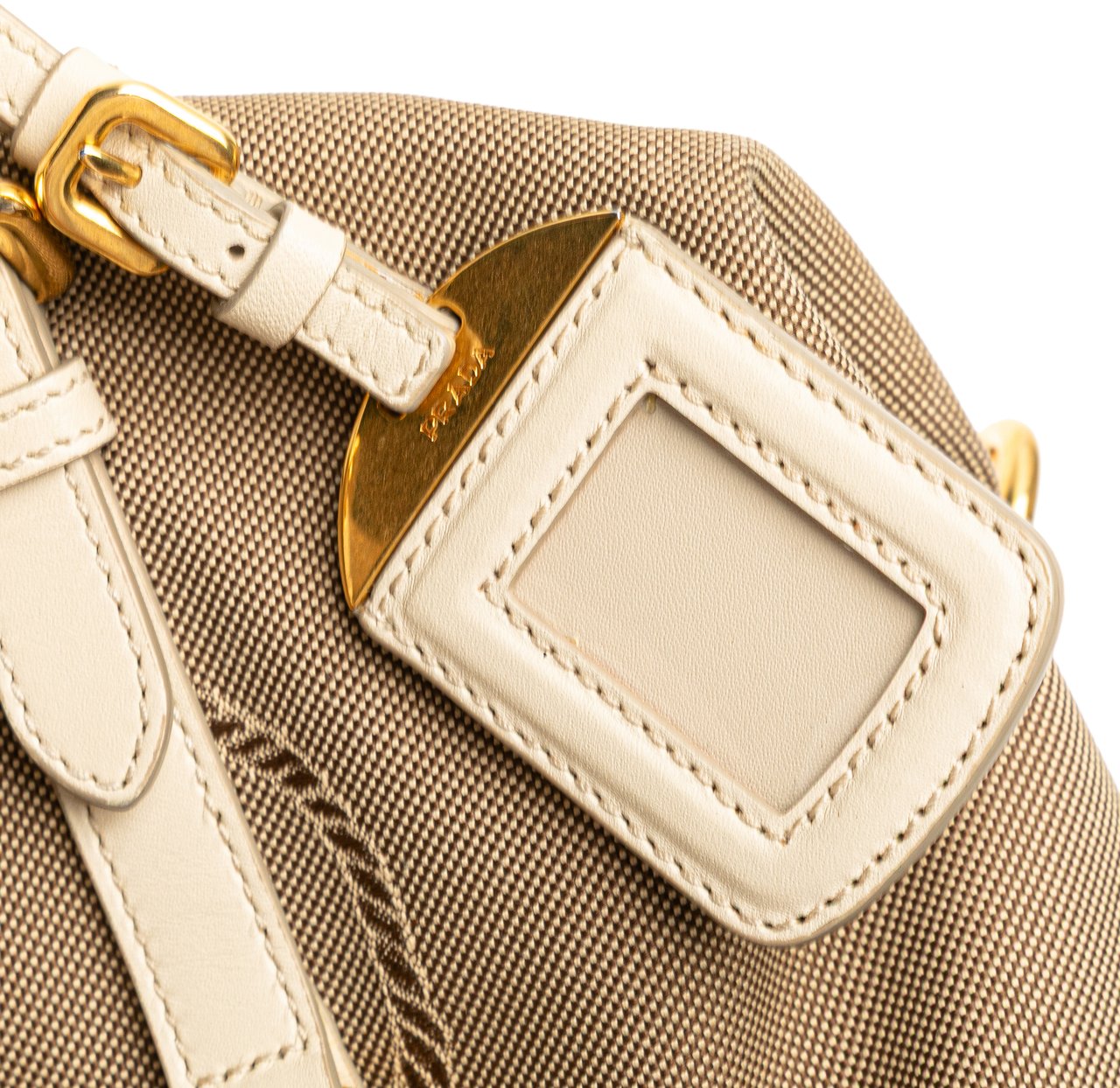 Prada Canvas Canapa Logo Shoulder Bag Bruin