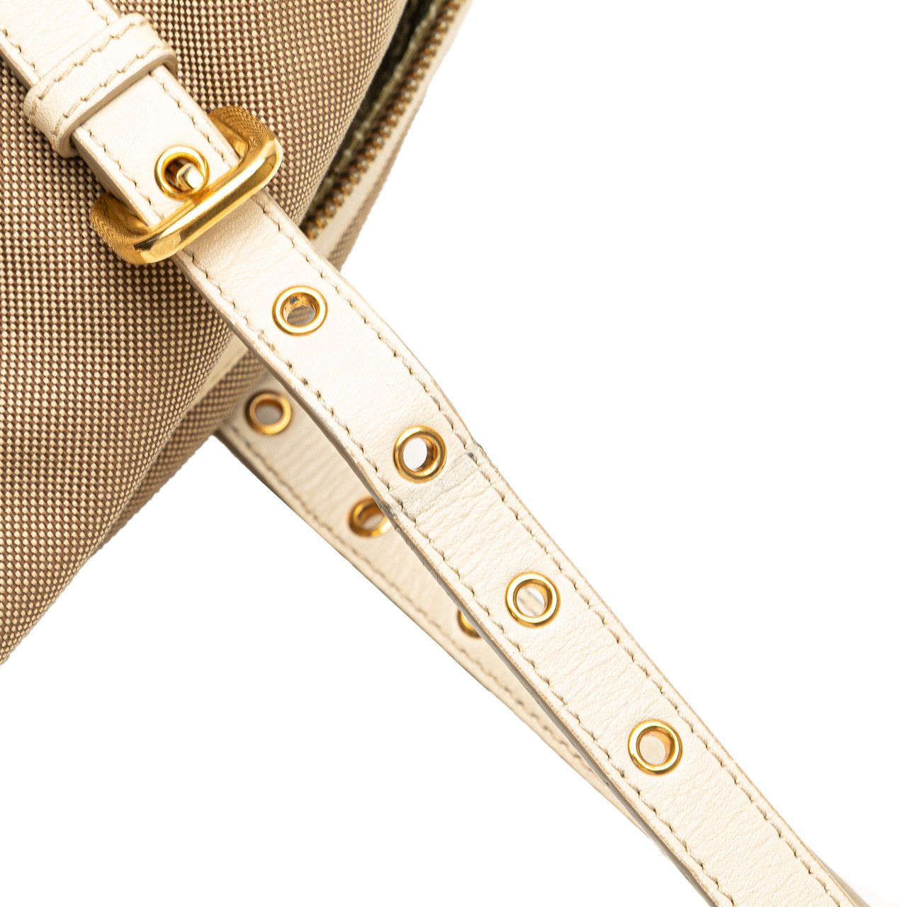 Prada Canvas Canapa Logo Shoulder Bag Bruin