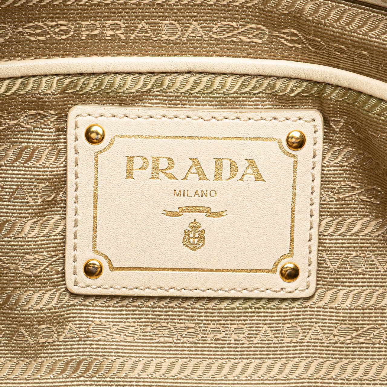 Prada Canvas Canapa Logo Shoulder Bag Bruin