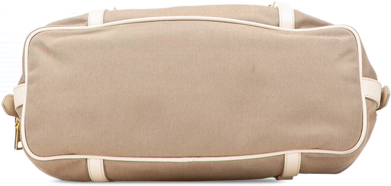 Prada Canvas Canapa Logo Shoulder Bag Bruin