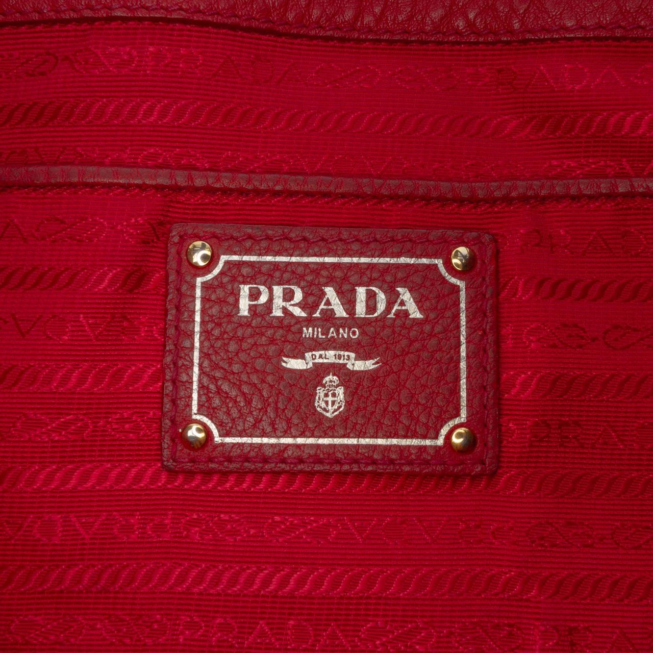 Prada Vitello Daino Side Zip Shopper Tote Rood