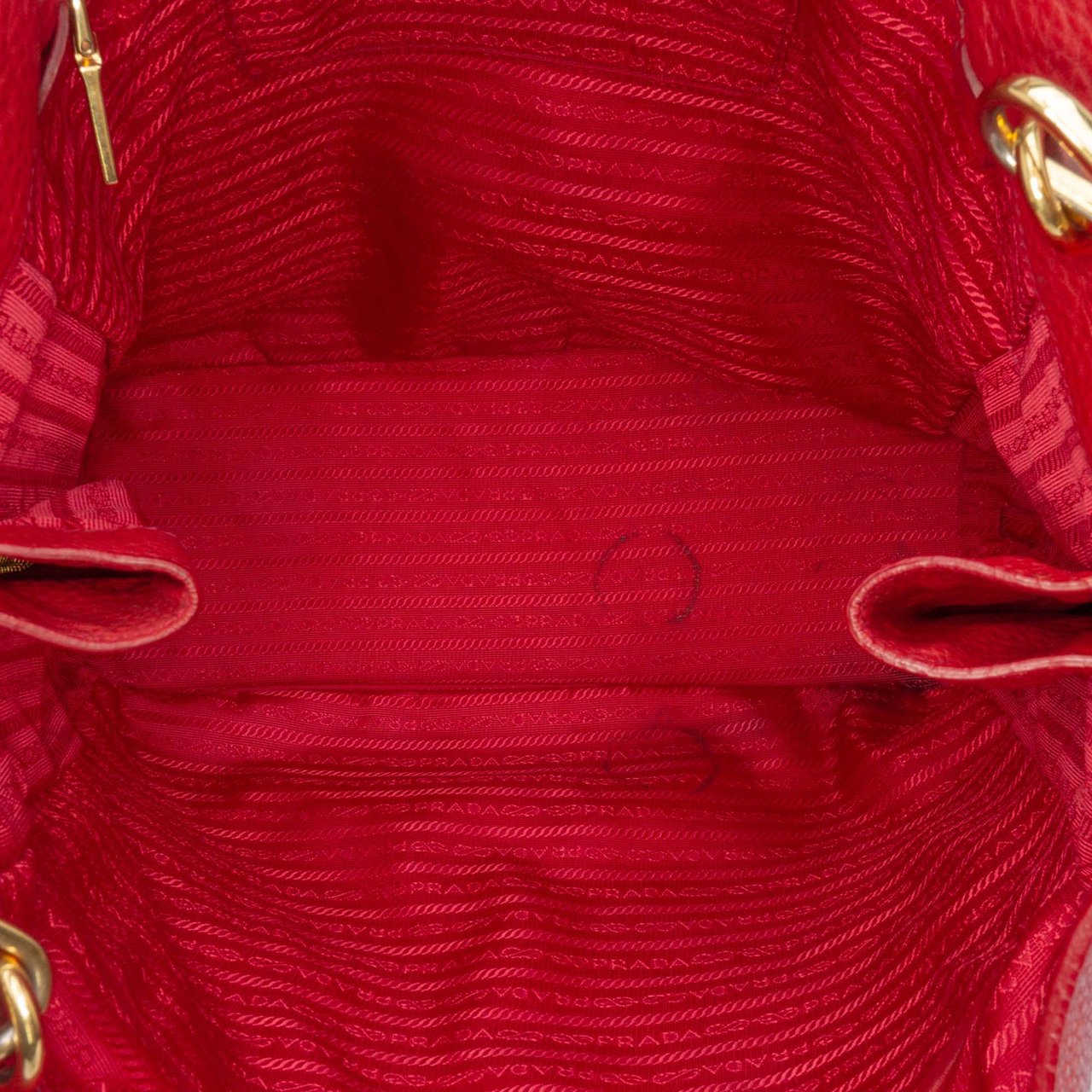 Prada Vitello Daino Side Zip Shopper Tote Rood