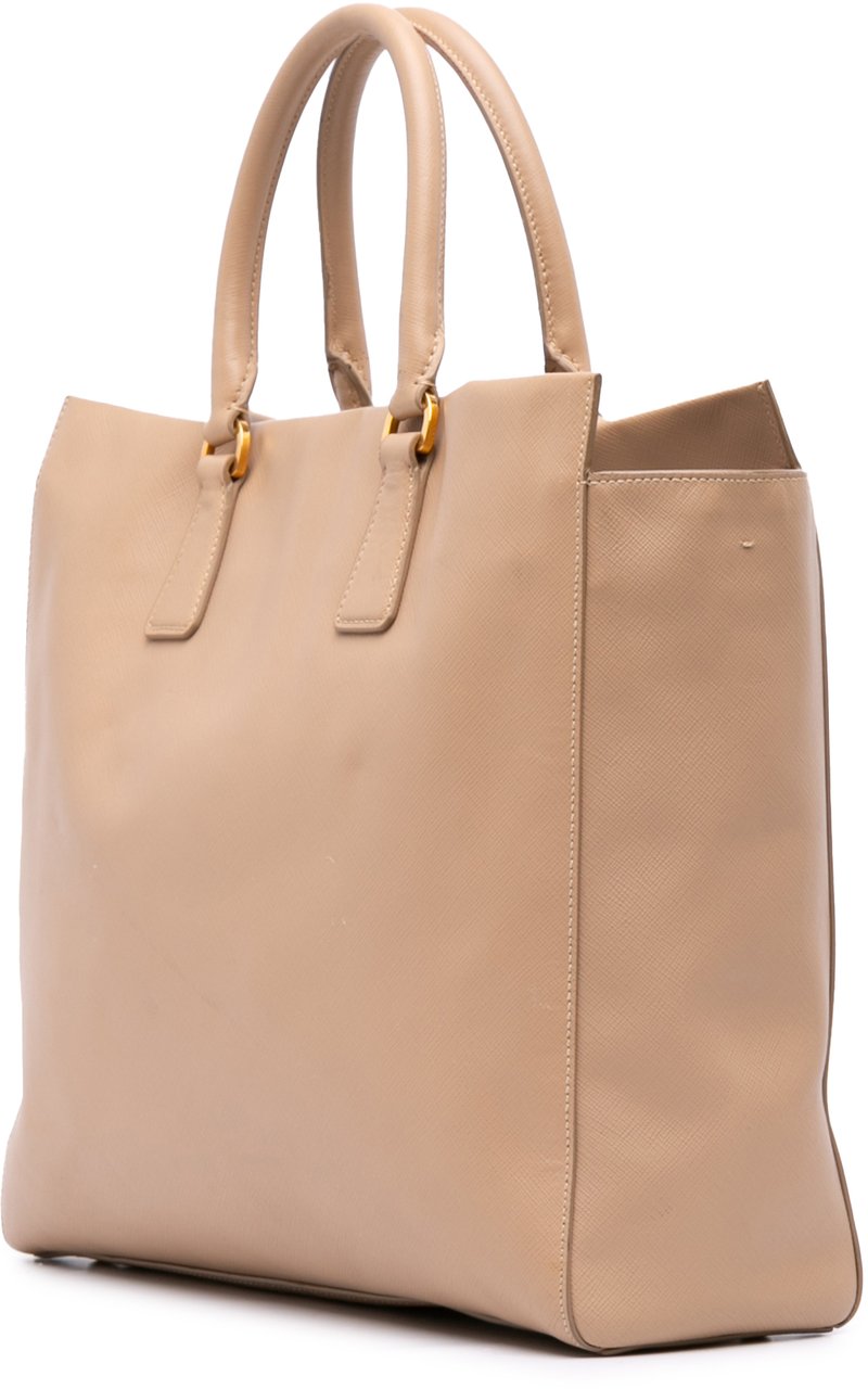 Prada Saffiano Lux Satchel Bruin