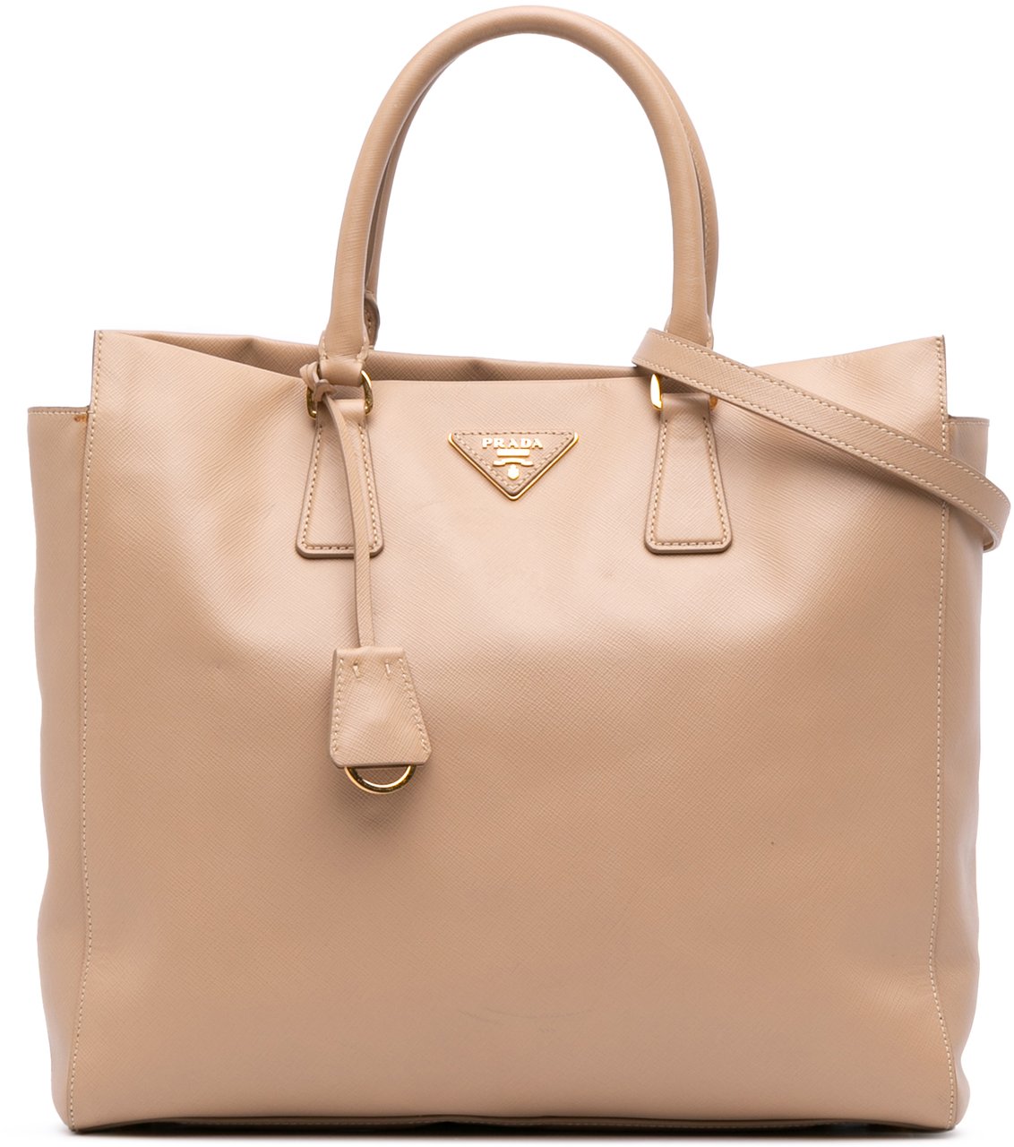 Prada Saffiano Lux Satchel Bruin