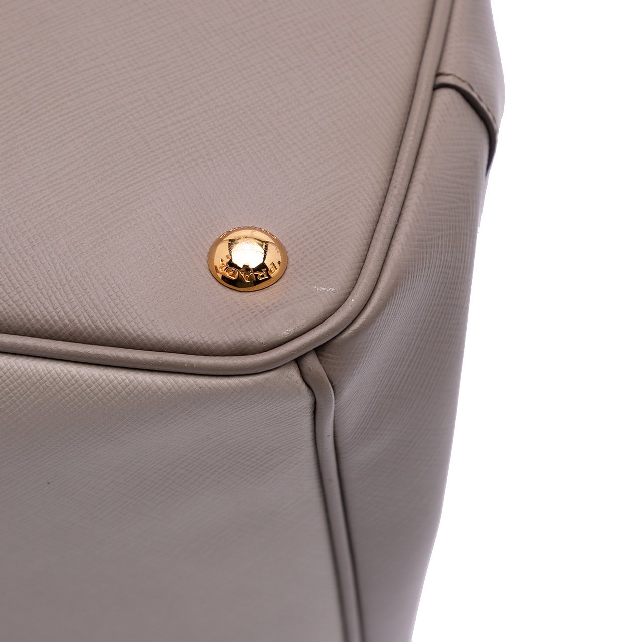 Prada Medium Bicolor Saffiano Lux Galleria Double Zip Satchel Grijs