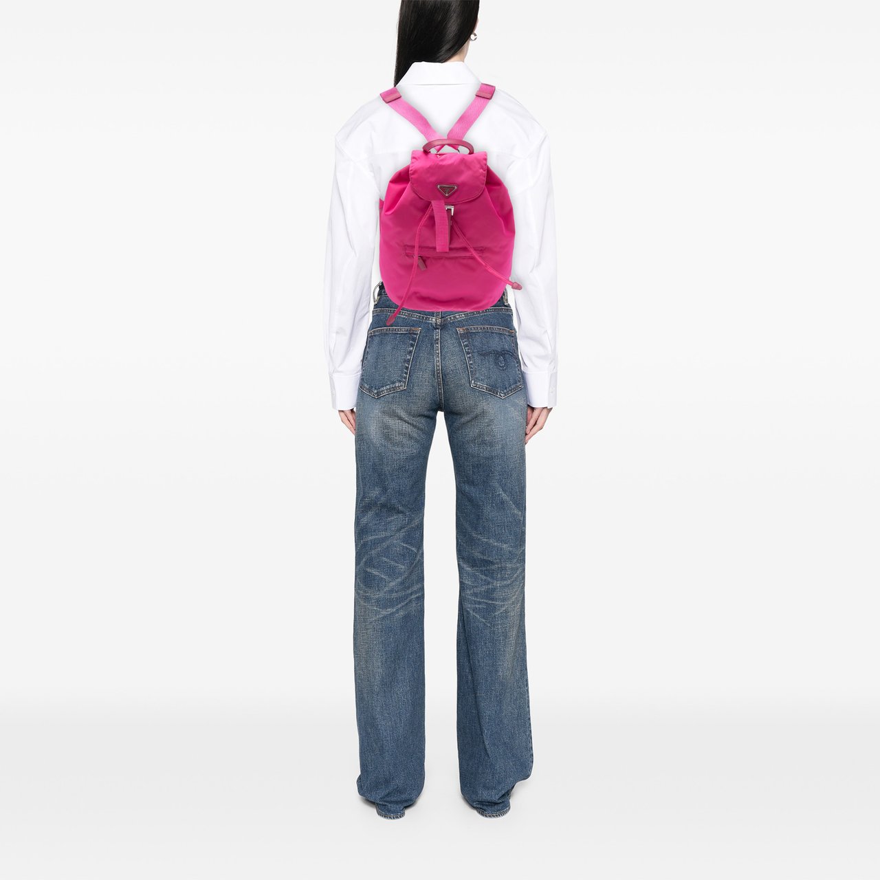 Prada Tessuto Drawstring Backpack Roze