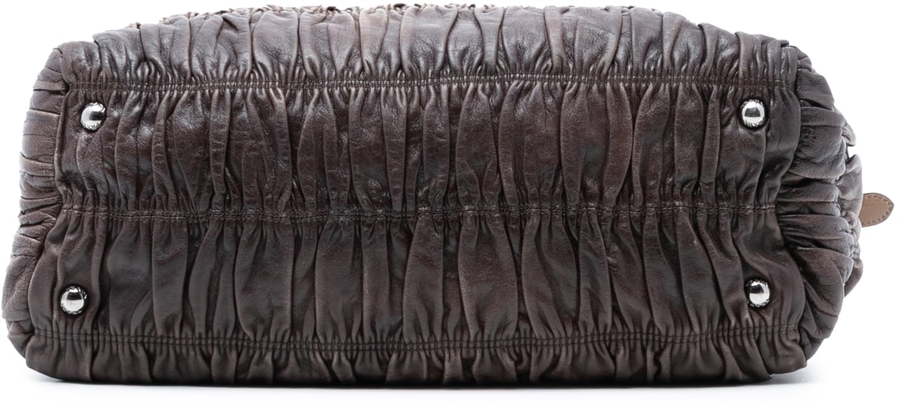 Prada Nappa Gaufre Ombre Satchel Bruin