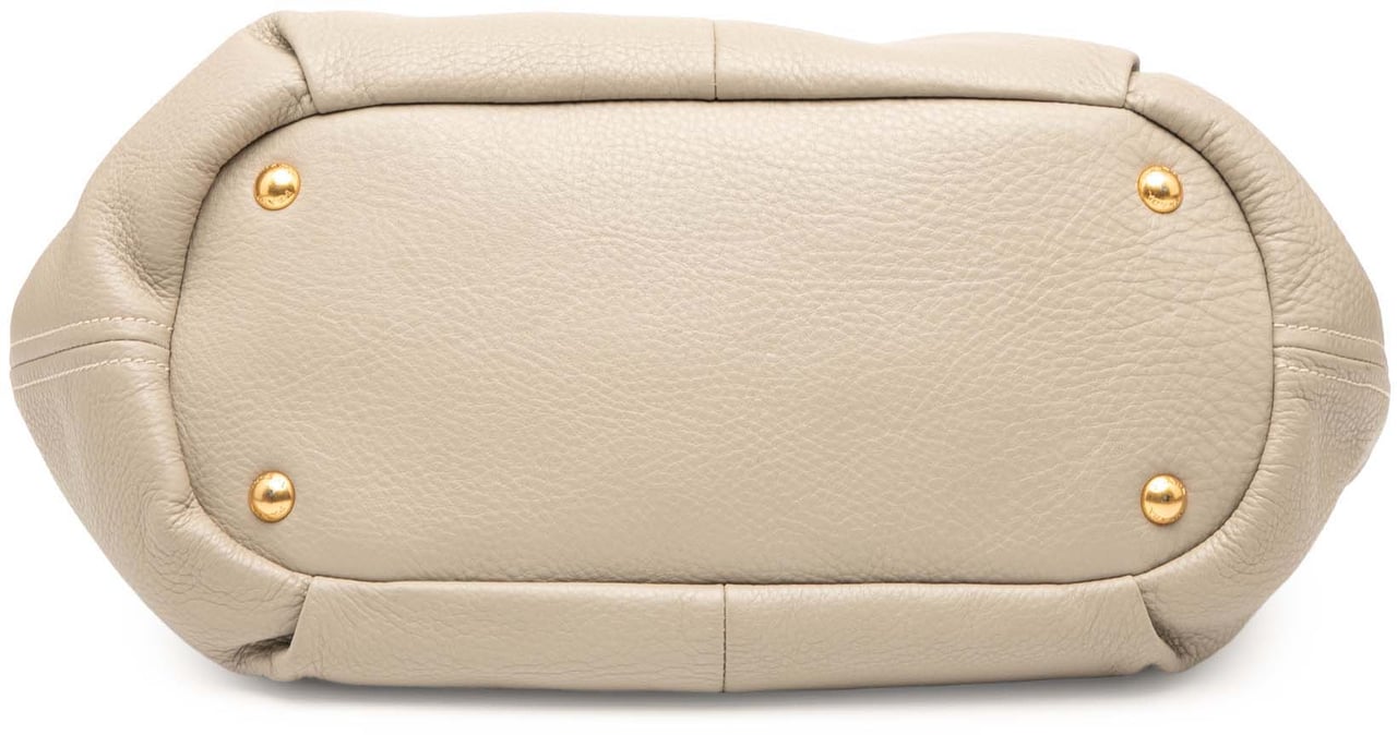 Prada Vitello Daino Open Convertible Tote Bruin