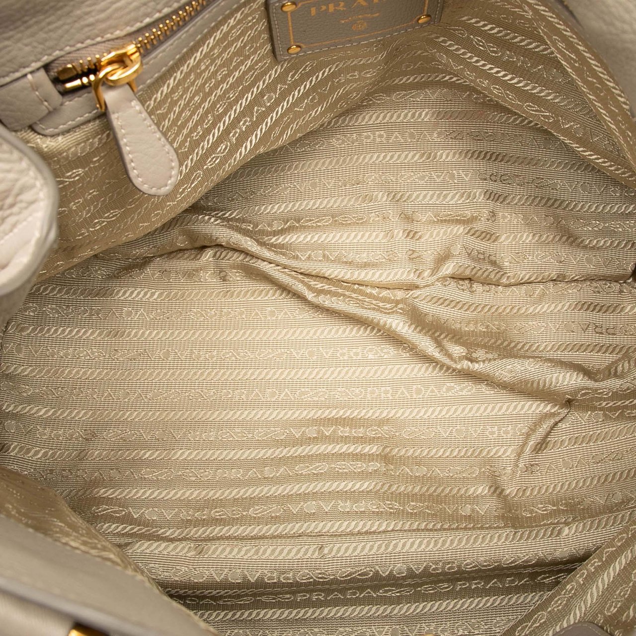 Prada Vitello Daino Open Convertible Tote Bruin