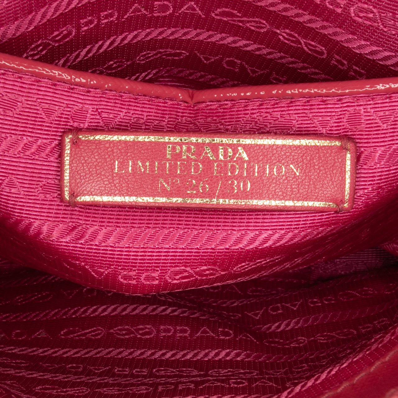 Prada Limited Edition Small Saffiano Vernice Promenade Satchel Roze
