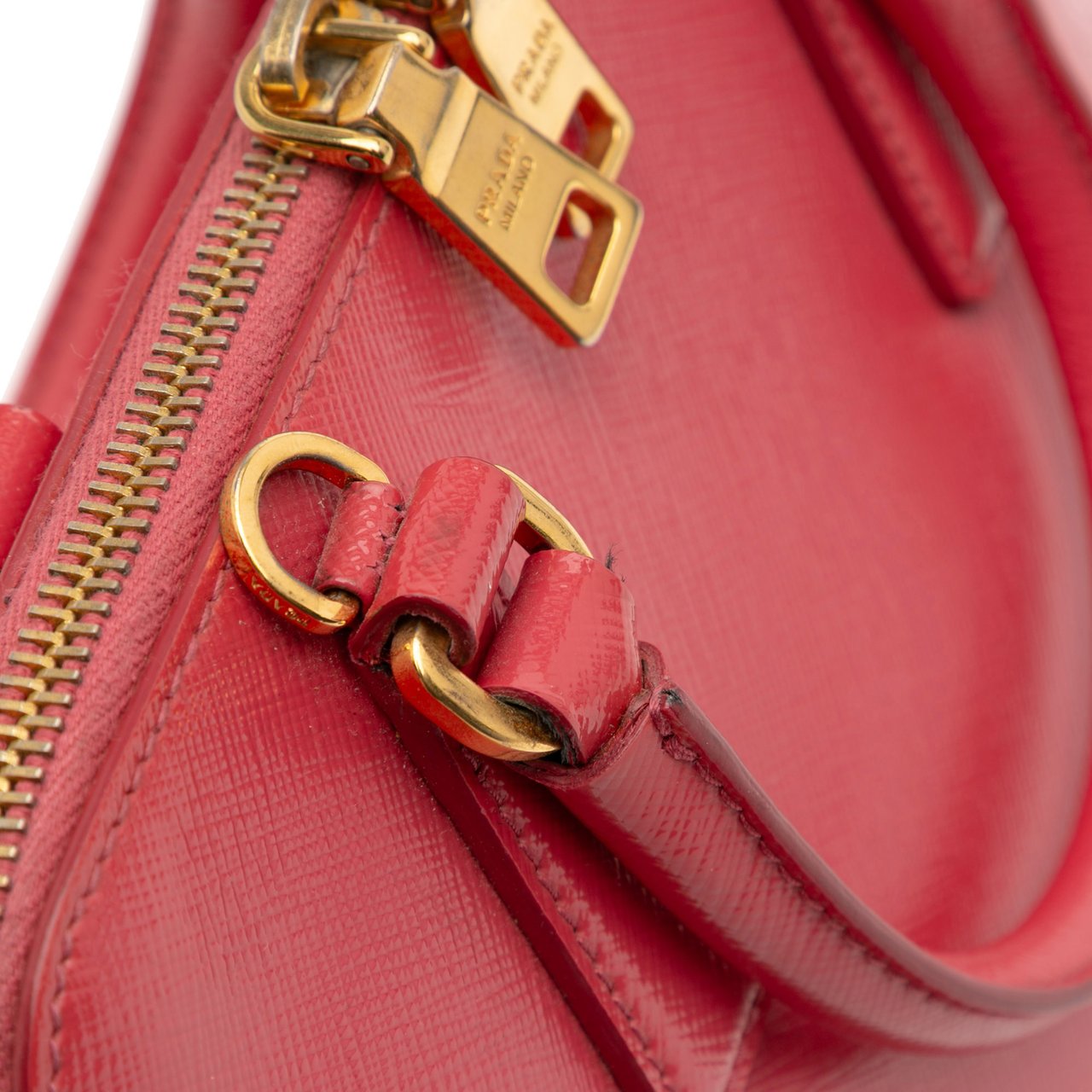 Prada Limited Edition Small Saffiano Vernice Promenade Satchel Roze