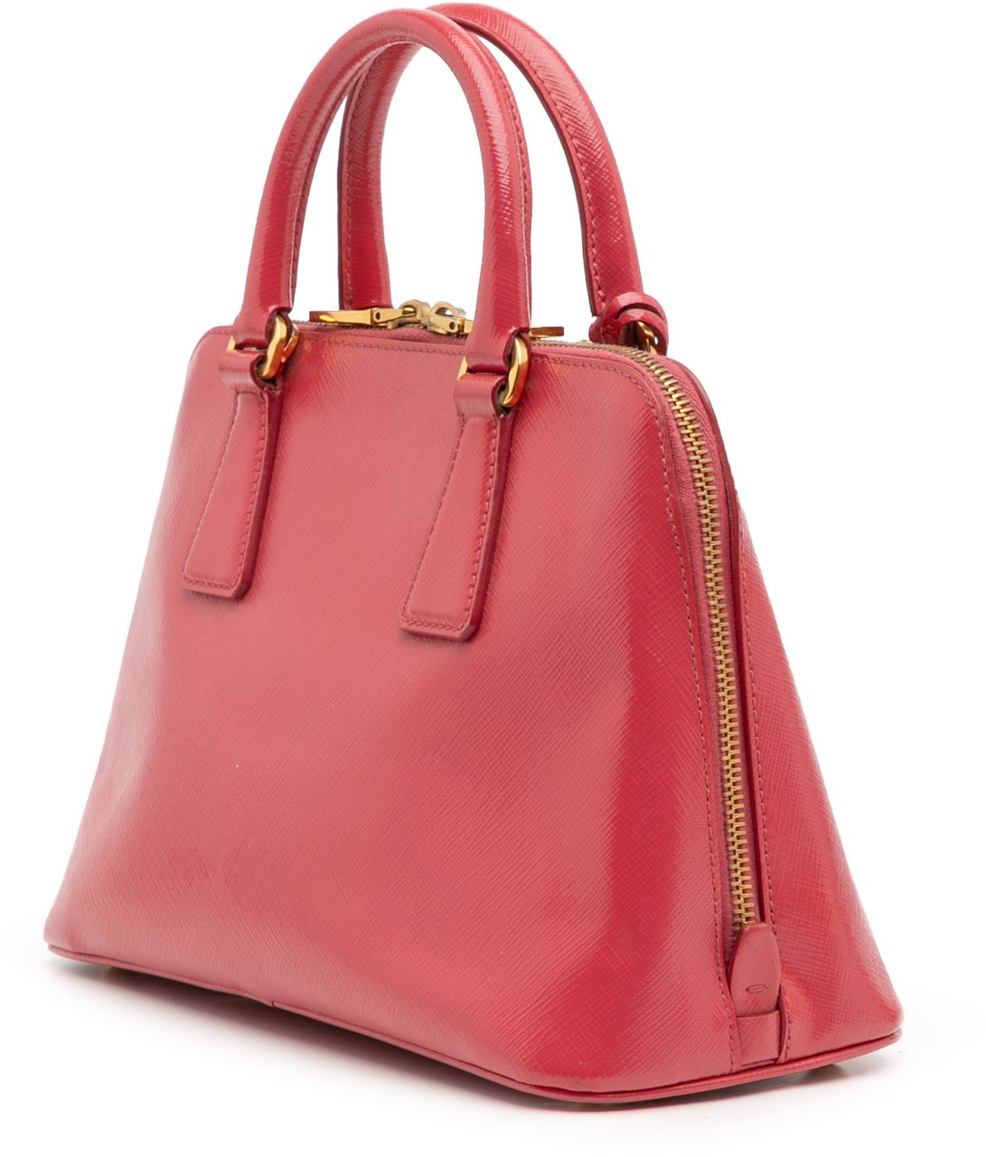 Prada Limited Edition Small Saffiano Vernice Promenade Satchel Roze