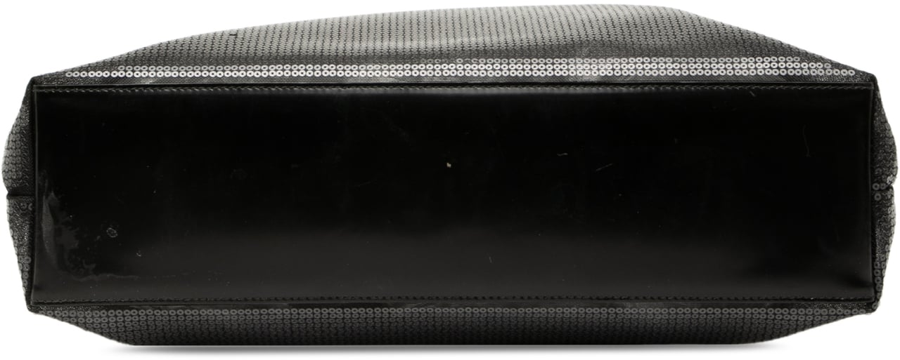 Prada Large Sequined Mesh Logo Tote Zwart