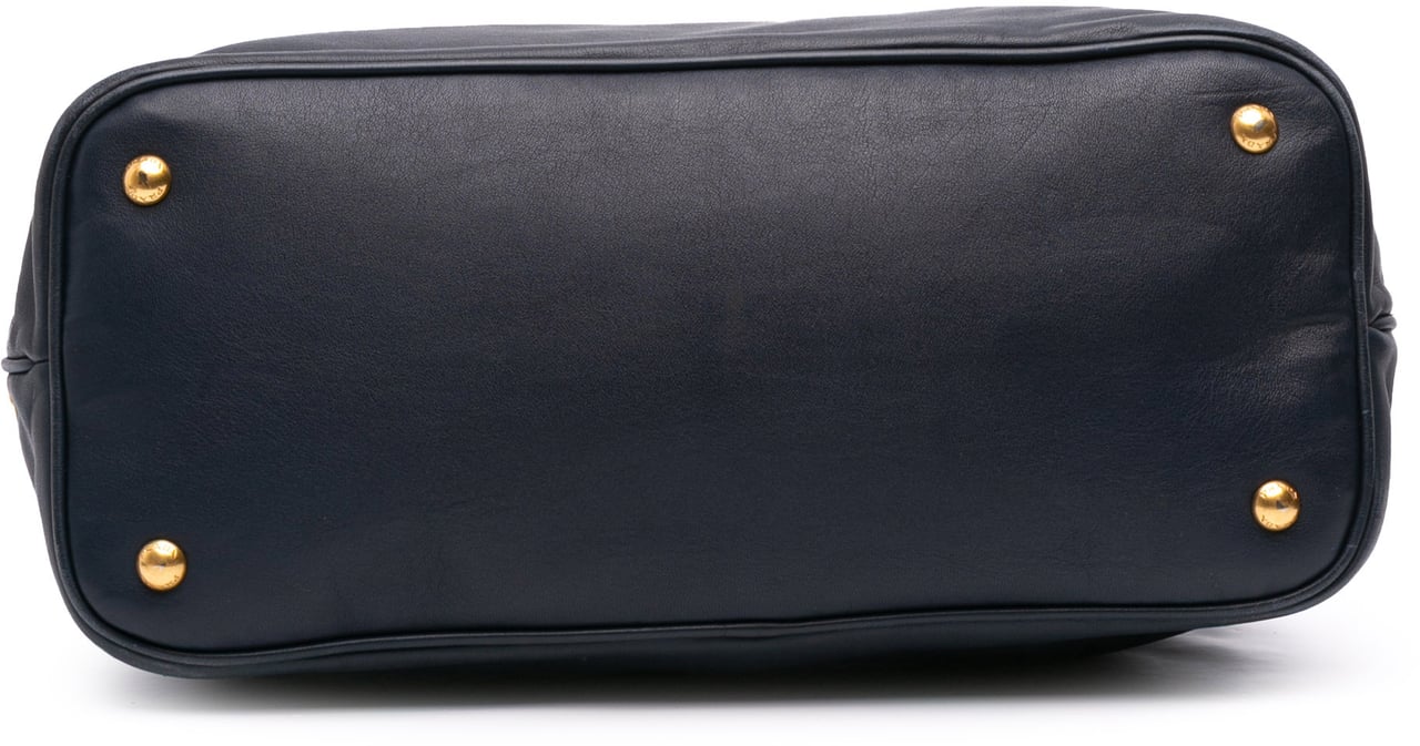 Prada Soft Calfskin Open Convertible Shopping Tote Blauw