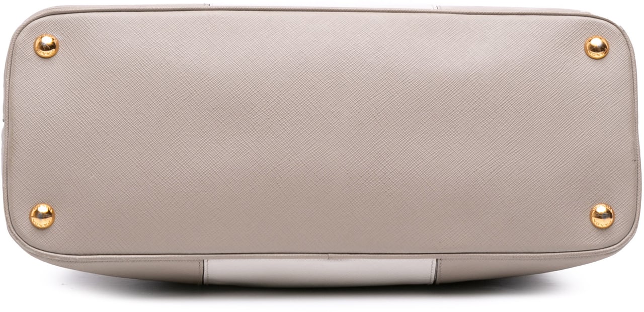 Prada Medium Bicolor Saffiano Lux Promenade Satchel Grijs