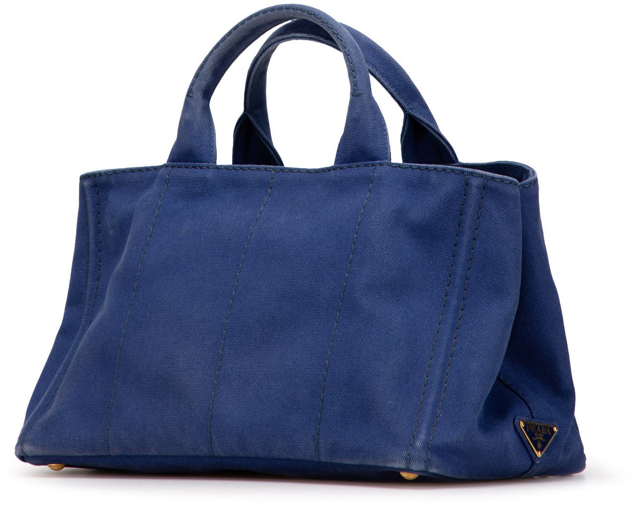 Prada Canvas Canapa Logo Satchel Blauw