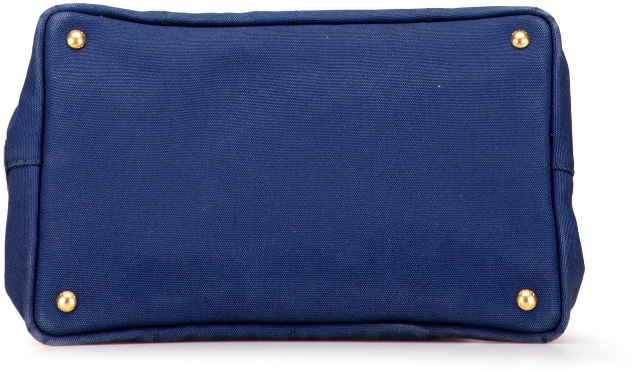 Prada Canvas Canapa Logo Satchel Blauw