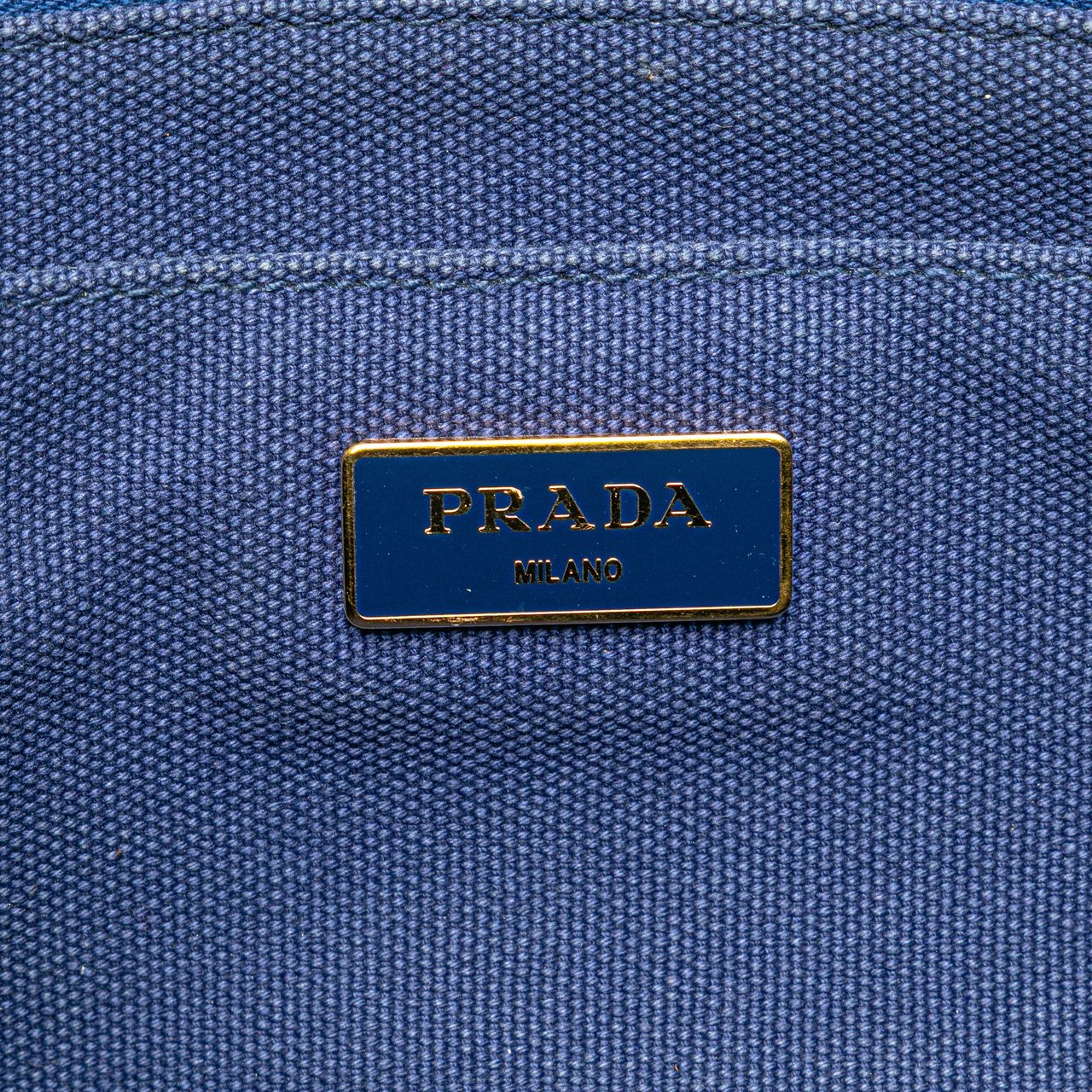Prada Canvas Canapa Logo Satchel Blauw