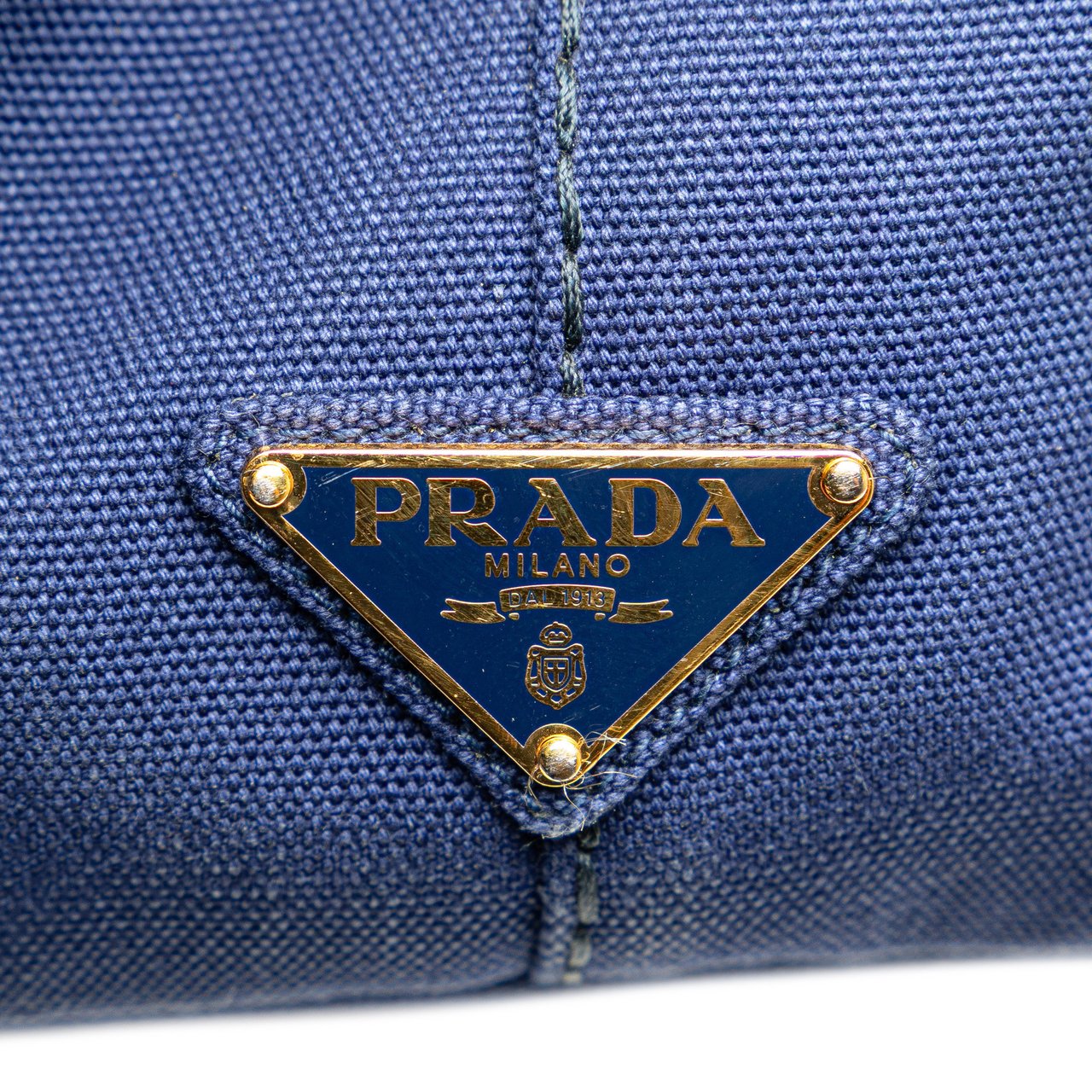 Prada Canvas Canapa Logo Satchel Blauw