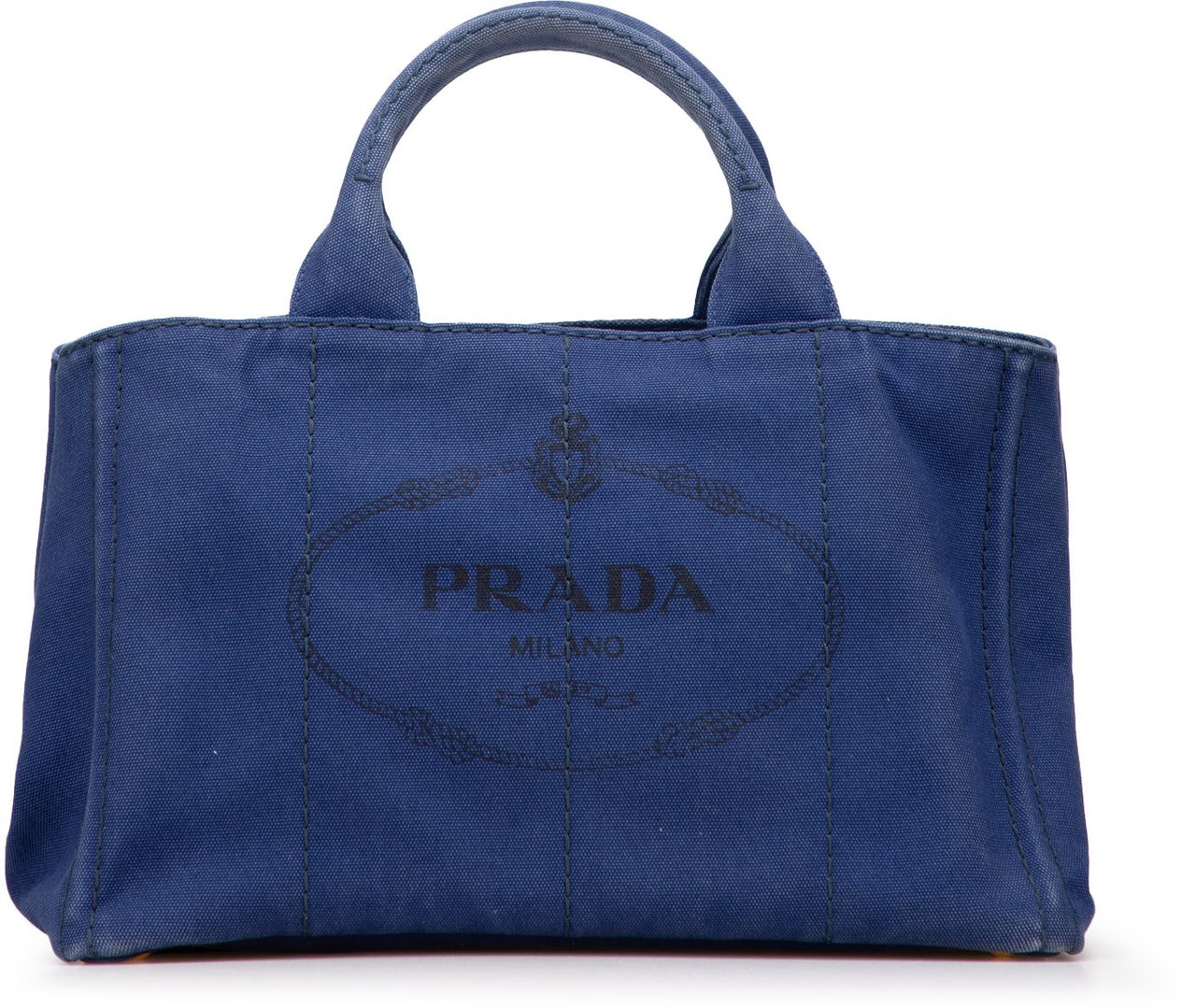 Prada Canvas Canapa Logo Satchel Blauw