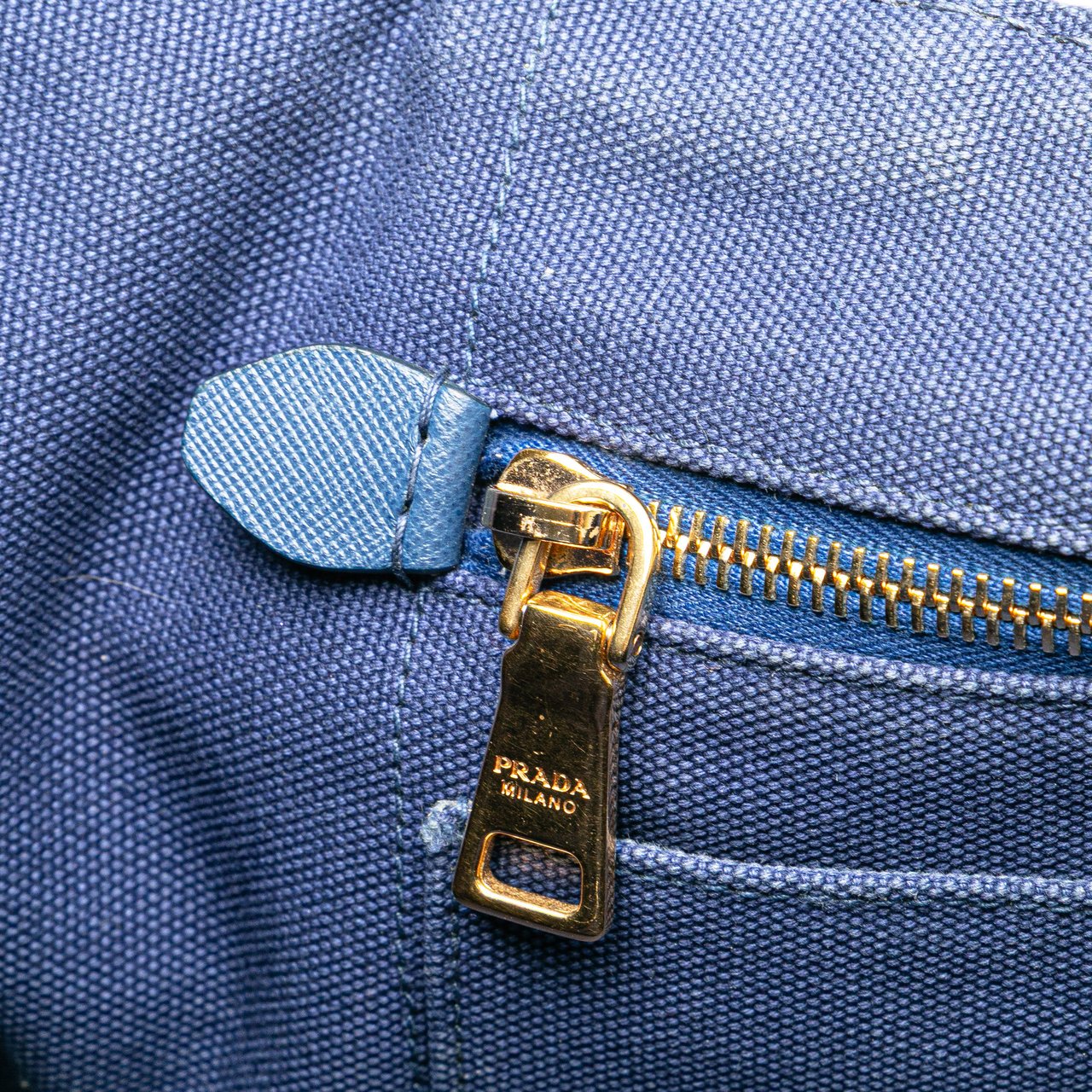 Prada Canvas Canapa Logo Satchel Blauw