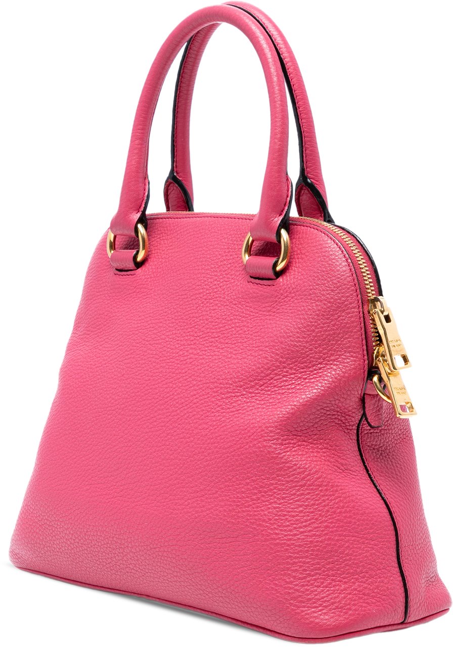 Prada Vitello Daino Dome Satchel Roze