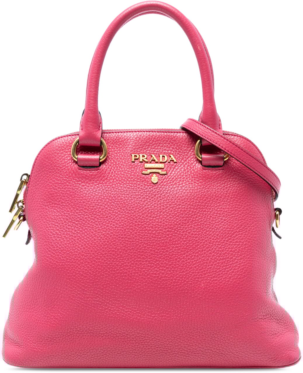 Prada Vitello Daino Dome Satchel Roze