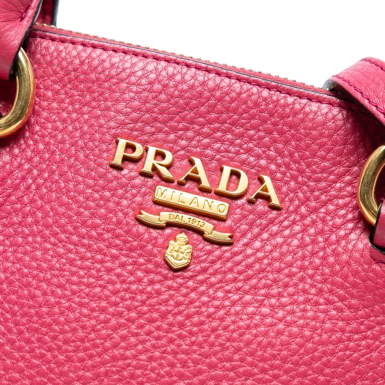 Prada Vitello Daino Dome Satchel Roze