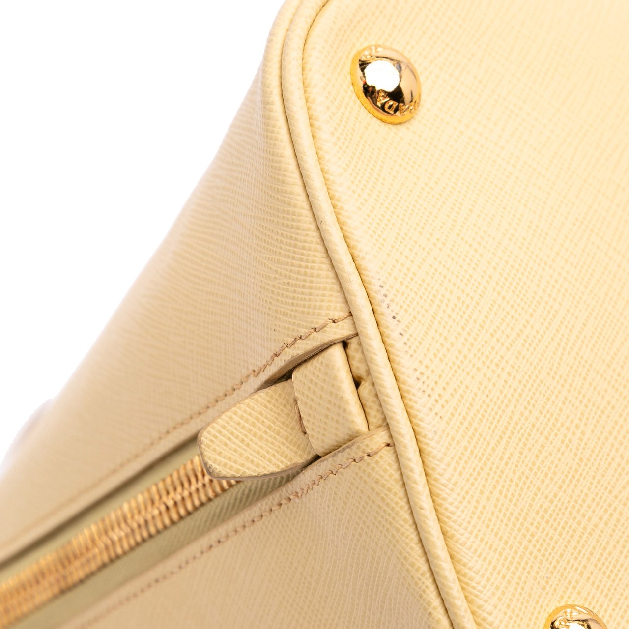 Prada Medium Saffiano Lux Promenade Satchel Geel