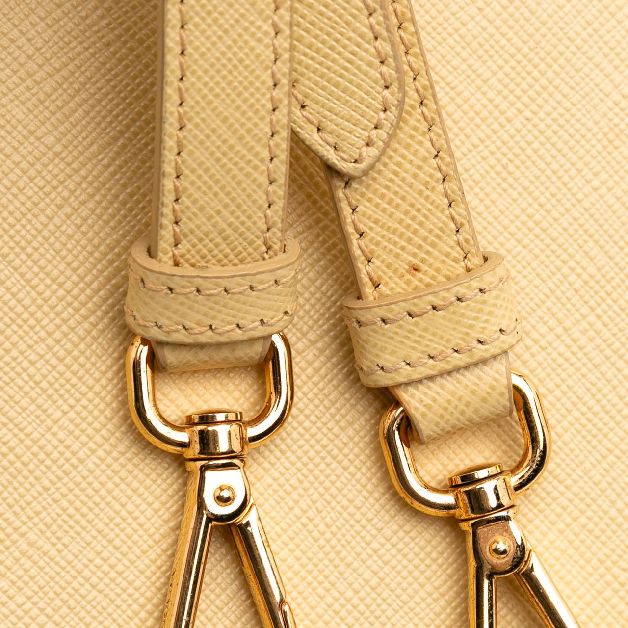 Prada Medium Saffiano Lux Promenade Satchel Geel