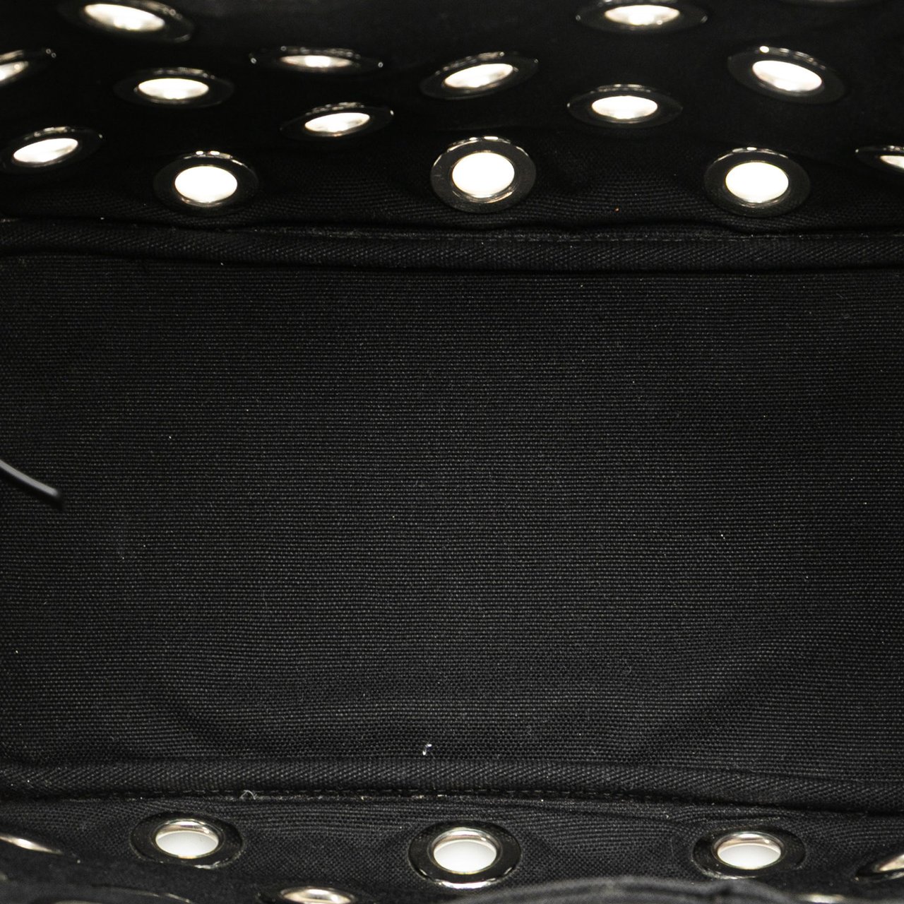 Prada Small Canvas Canapa Grommet Satchel Zwart