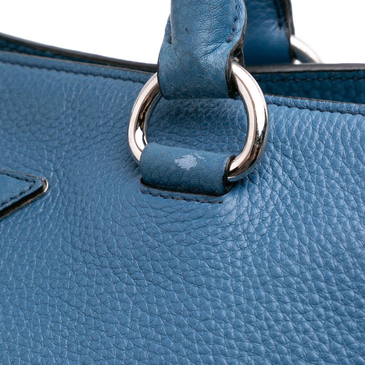 Prada Vitello Daino Open Convertible Tote Blauw