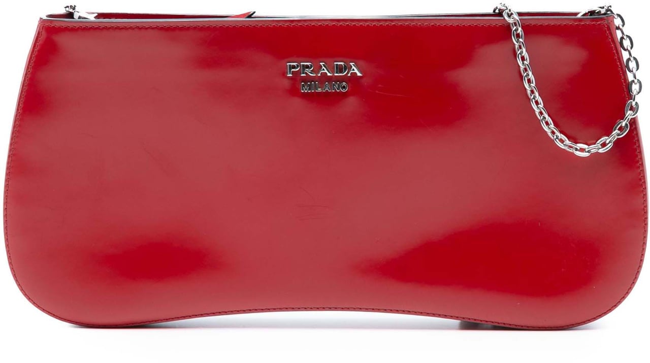 Prada Spazzolato Sidonie Chain Crossbody Rood