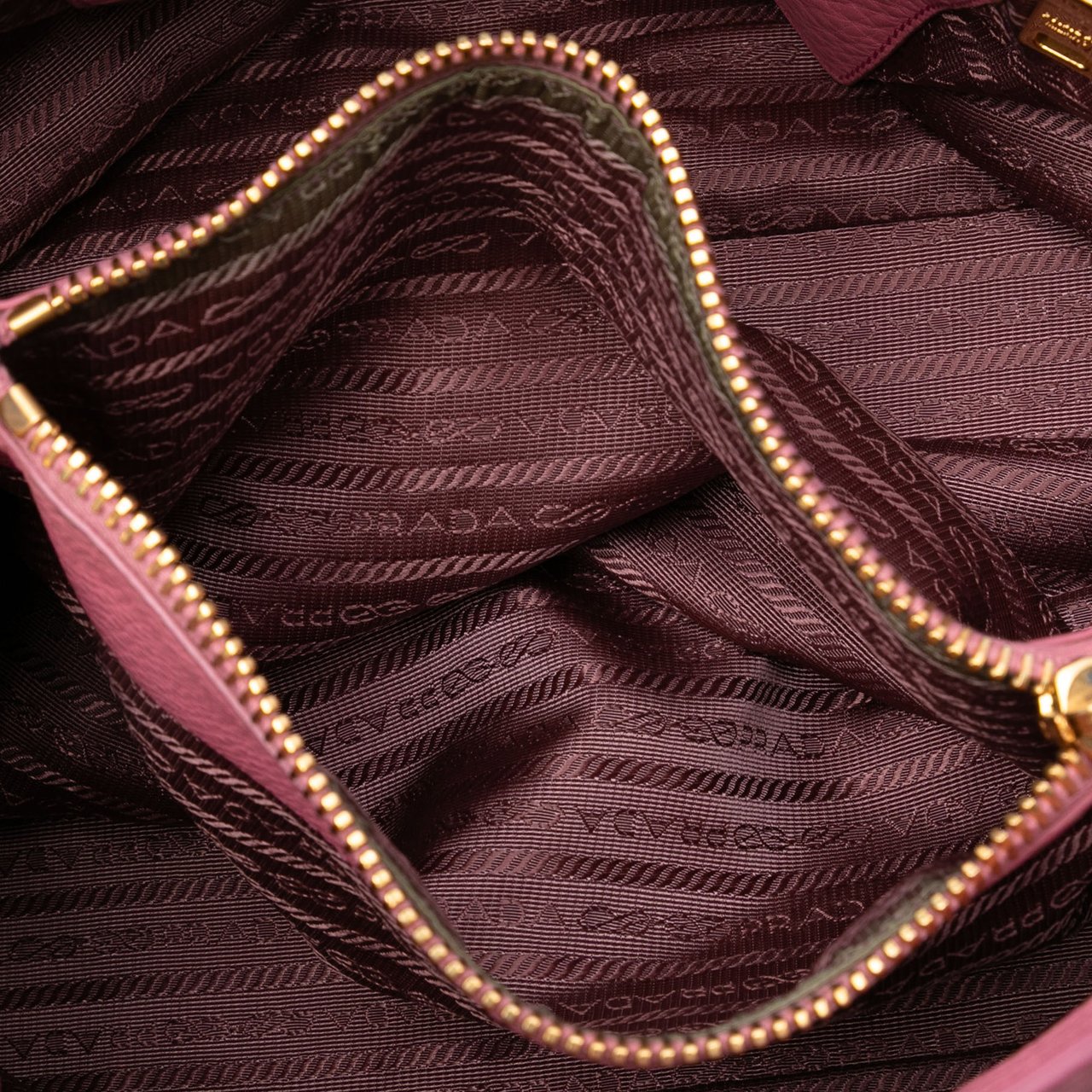 Prada Vitello Daino Open Convertible Tote Roze