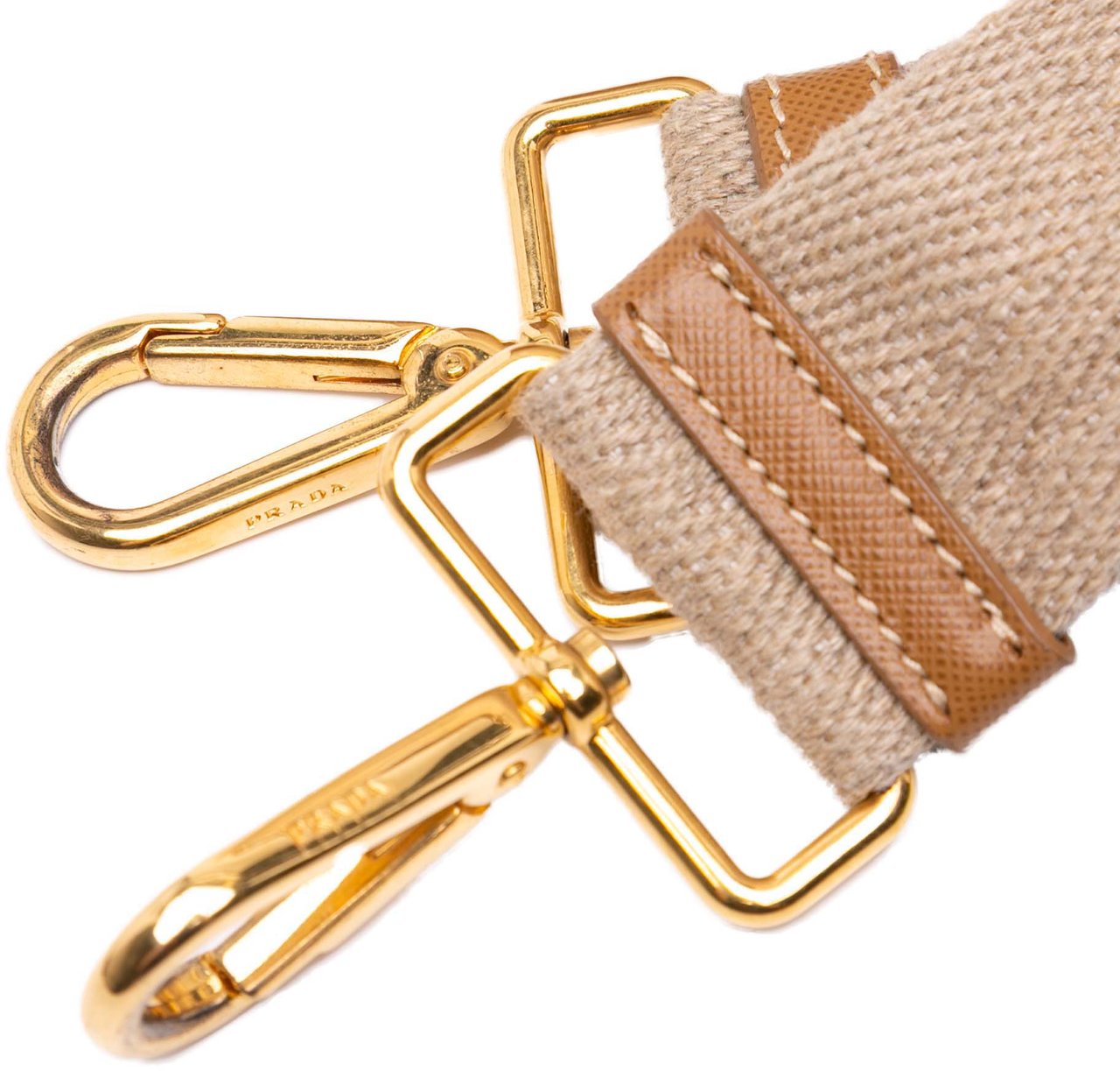 Prada Saffiano Trimmed Canvas Canapa Satchel Bruin