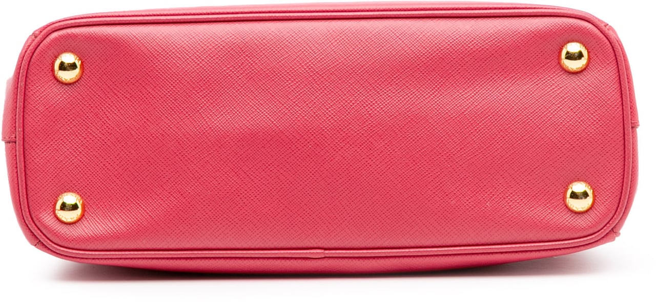 Prada Small Saffiano Lux Galleria Double Zip Satchel Roze
