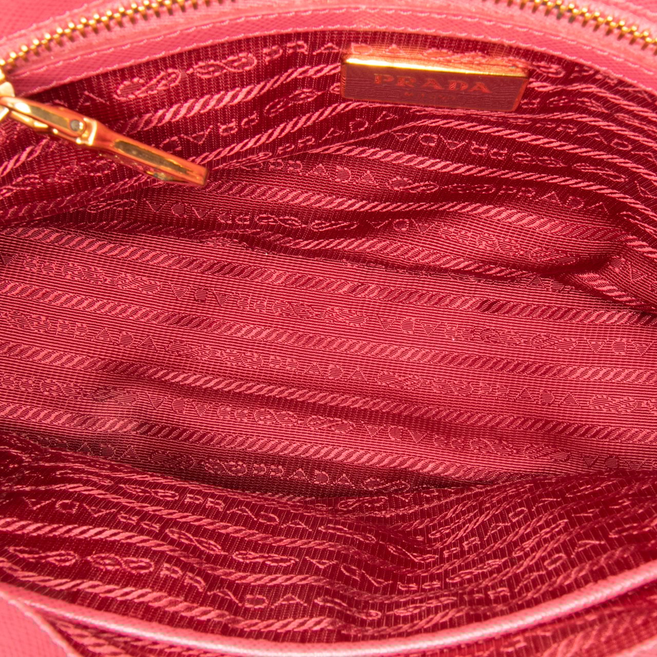 Prada Small Saffiano Lux Galleria Double Zip Satchel Roze