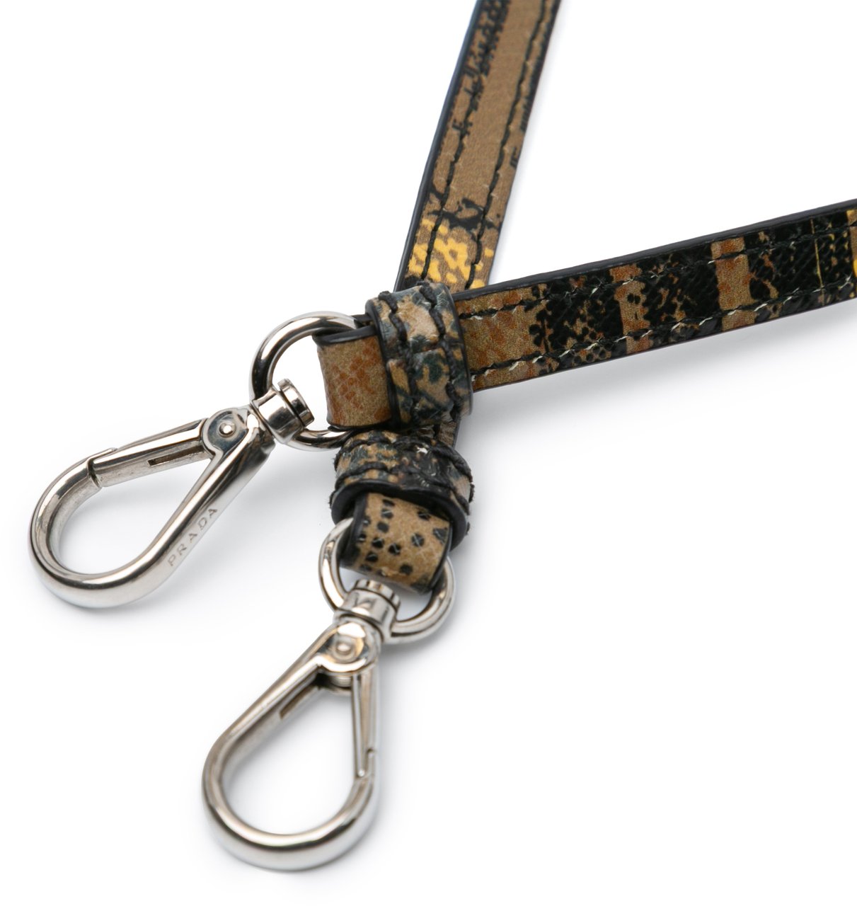 Prada Tartan Saffiano Trimmed Tessuto Satchel Zwart