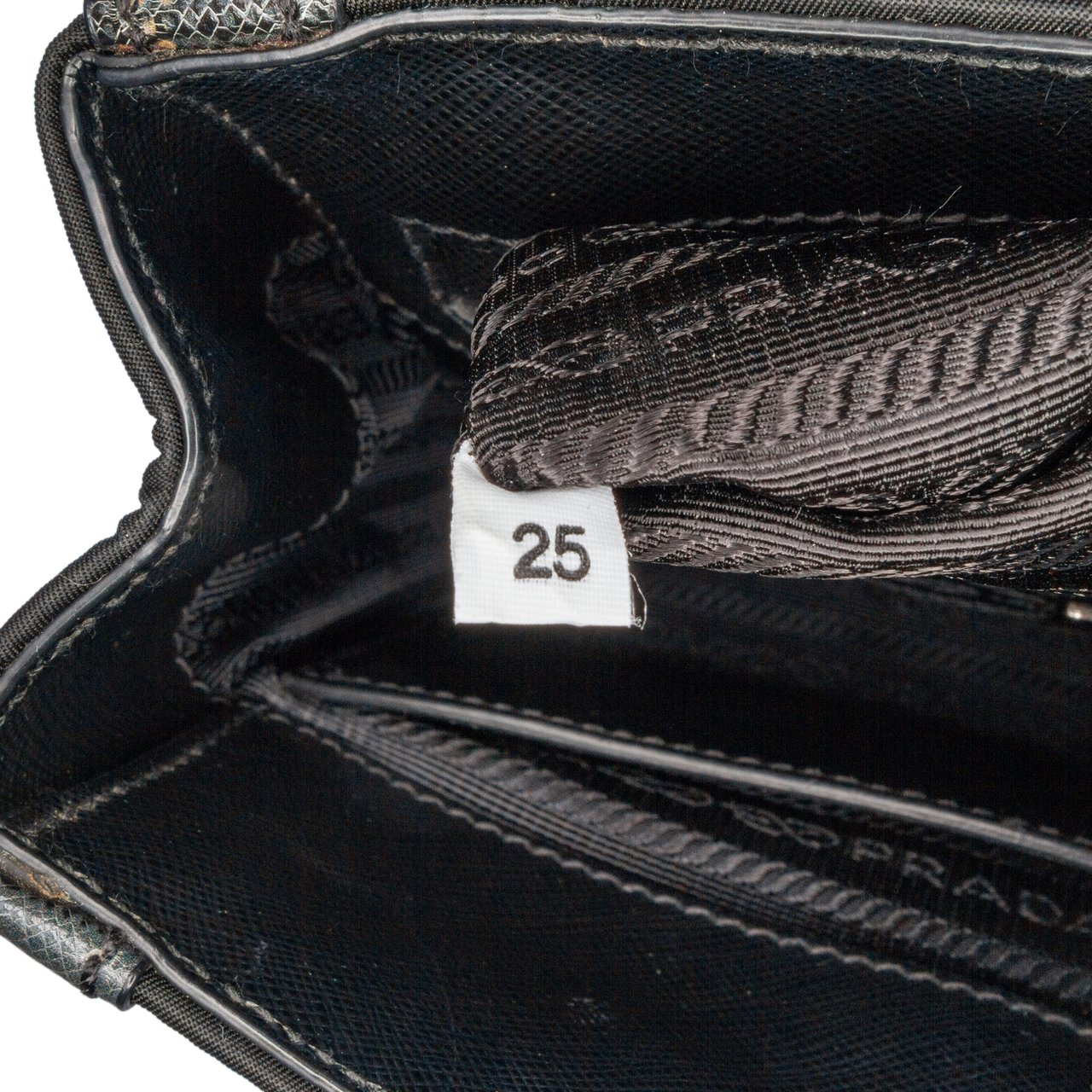 Prada Tartan Saffiano Trimmed Tessuto Satchel Zwart