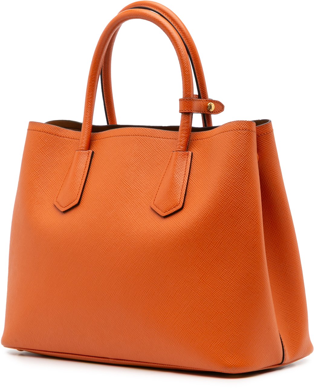 Prada Medium Saffiano Cuir Double Satchel Oranje