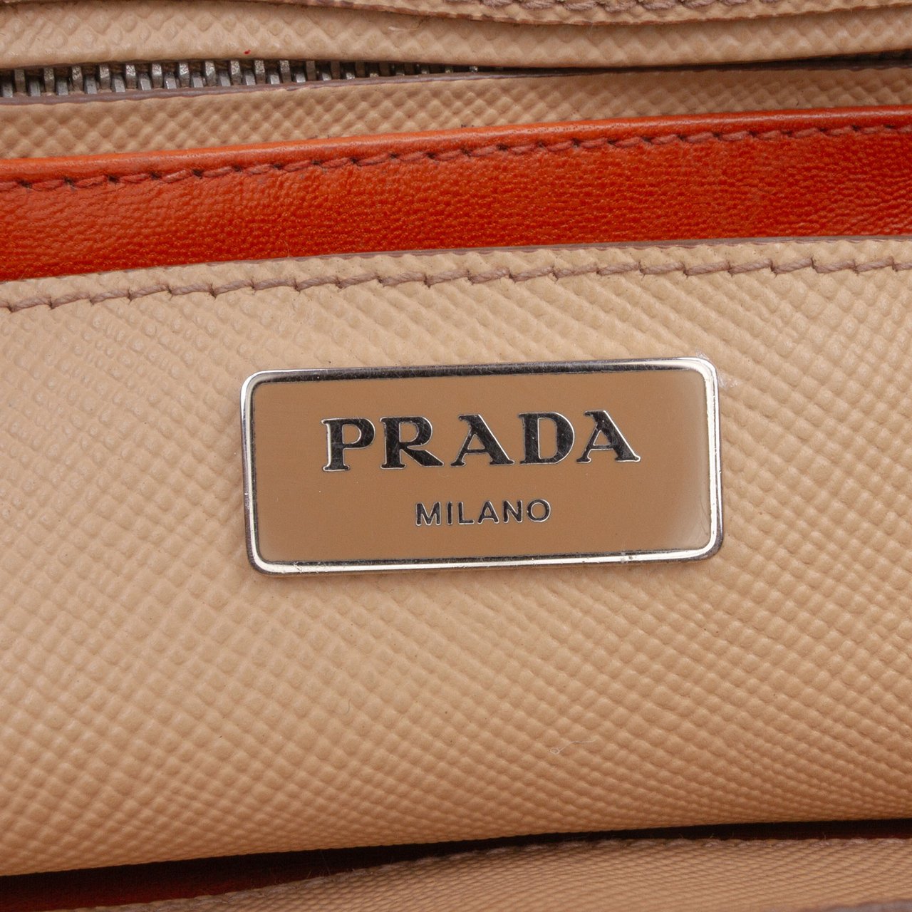 Prada Saffiano Cuir Twin Lock Satchel Bruin