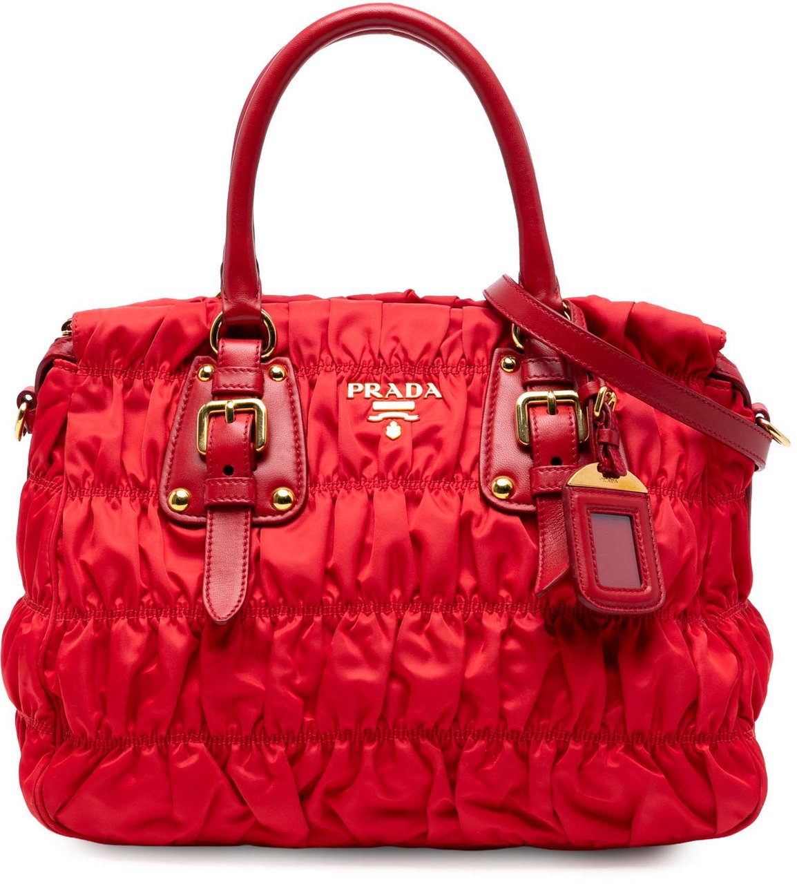 Prada Tessuto Gaufre Satchel Rood