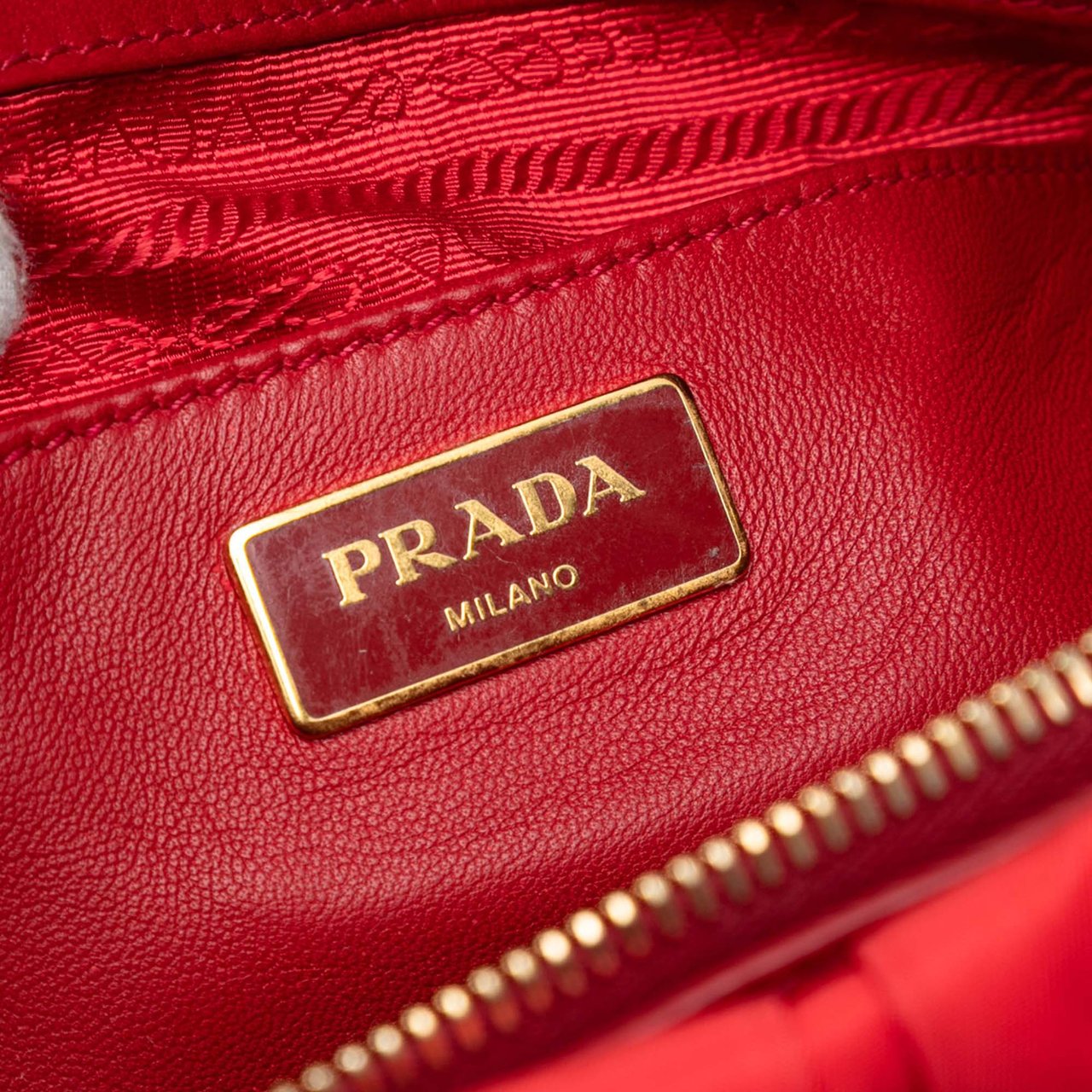Prada Tessuto Gaufre Satchel Rood