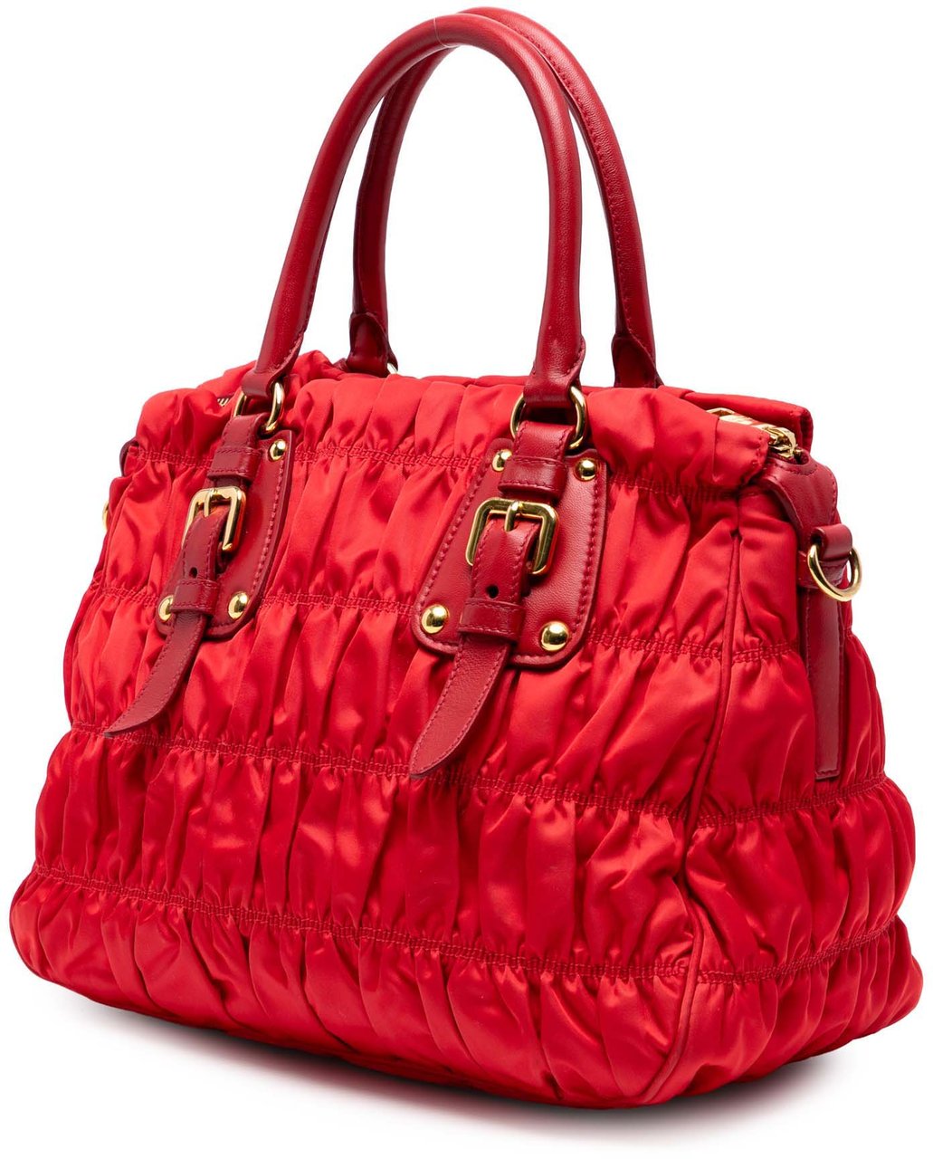 Prada Tessuto Gaufre Satchel Rood