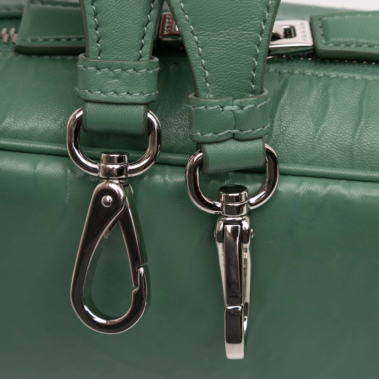 Prada Nappa Antique Multi Pocket Crossbody Groen