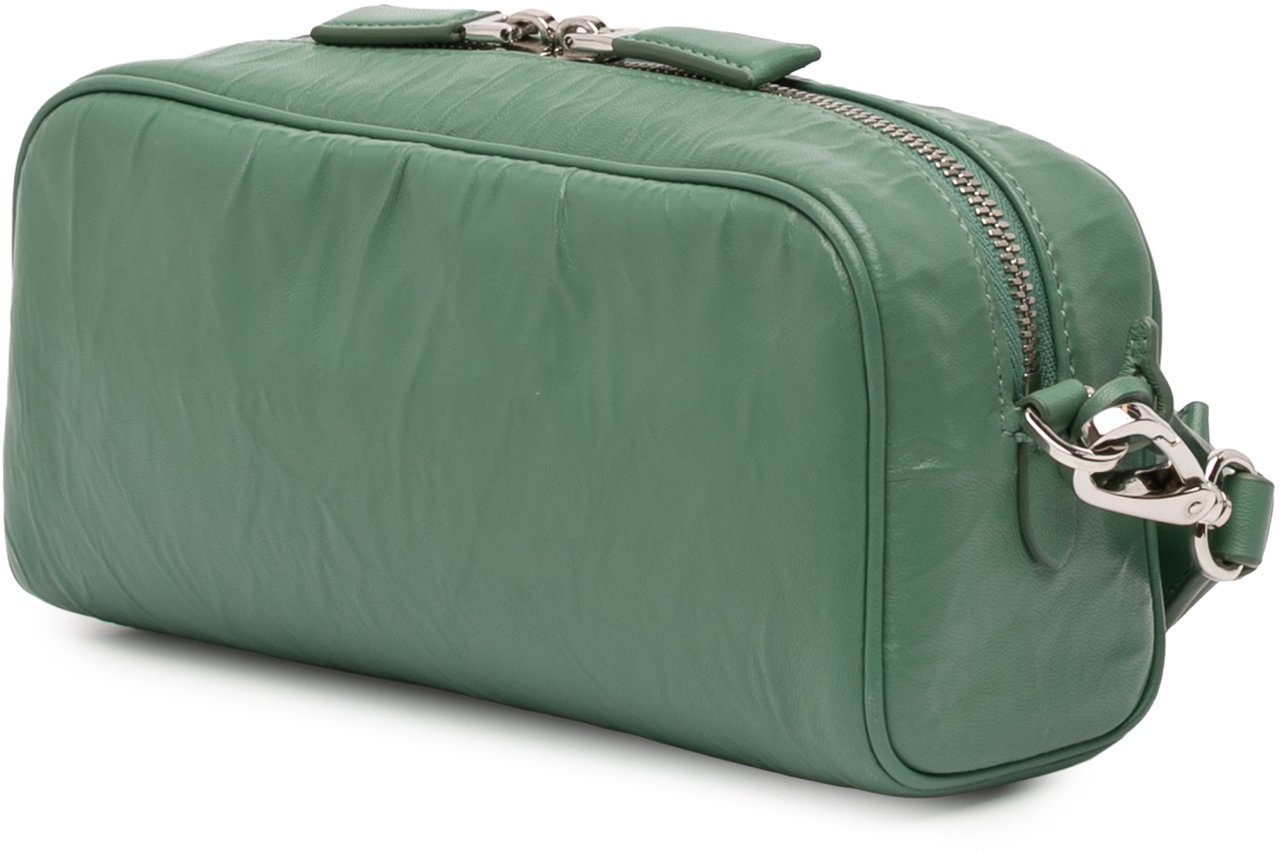 Prada Nappa Antique Multi Pocket Crossbody Groen