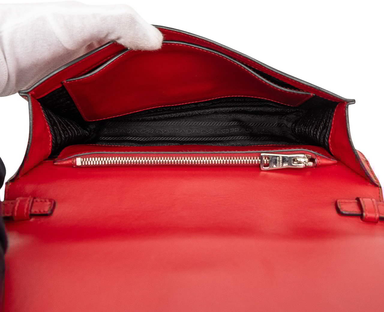 Prada City Calf and Saffiano Elektra Crossbody Rood