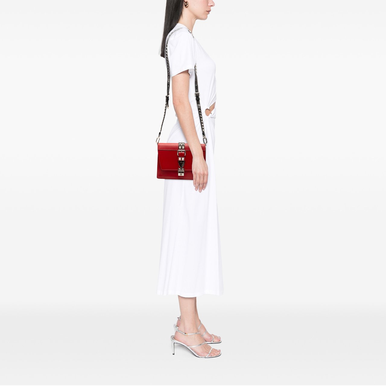 Prada City Calf and Saffiano Elektra Crossbody Rood