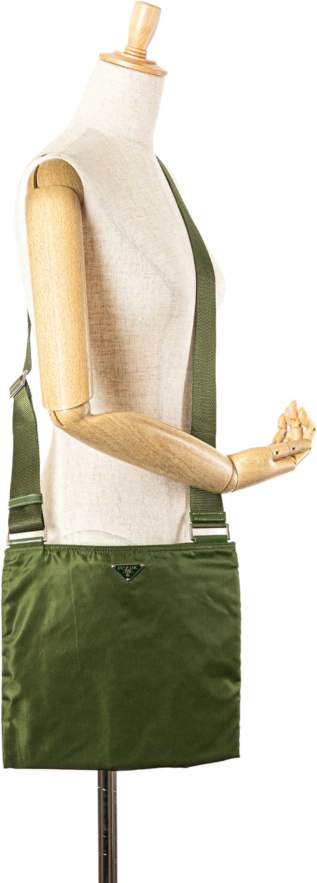 Prada Tessuto Zip Top Crossbody Groen