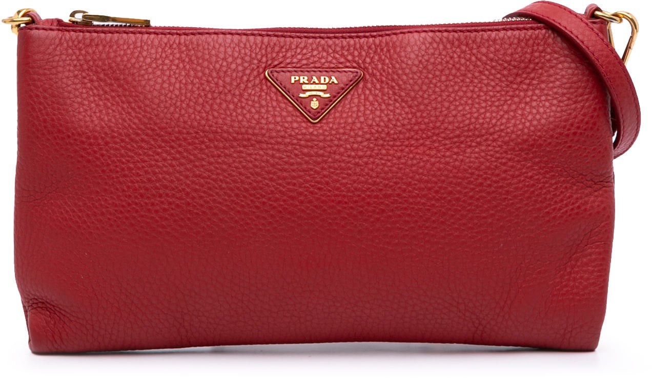 Prada Vitello Daino Crossbody Rood